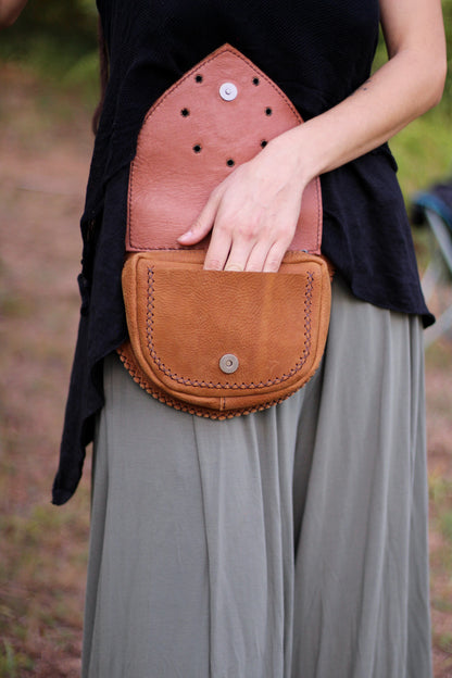 AGNI Bag | Orange/Brown with Labradorite