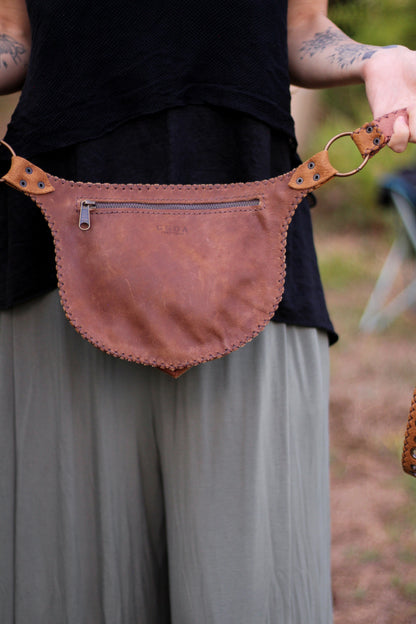 AGNI Bag | Orange/Brown with Labradorite