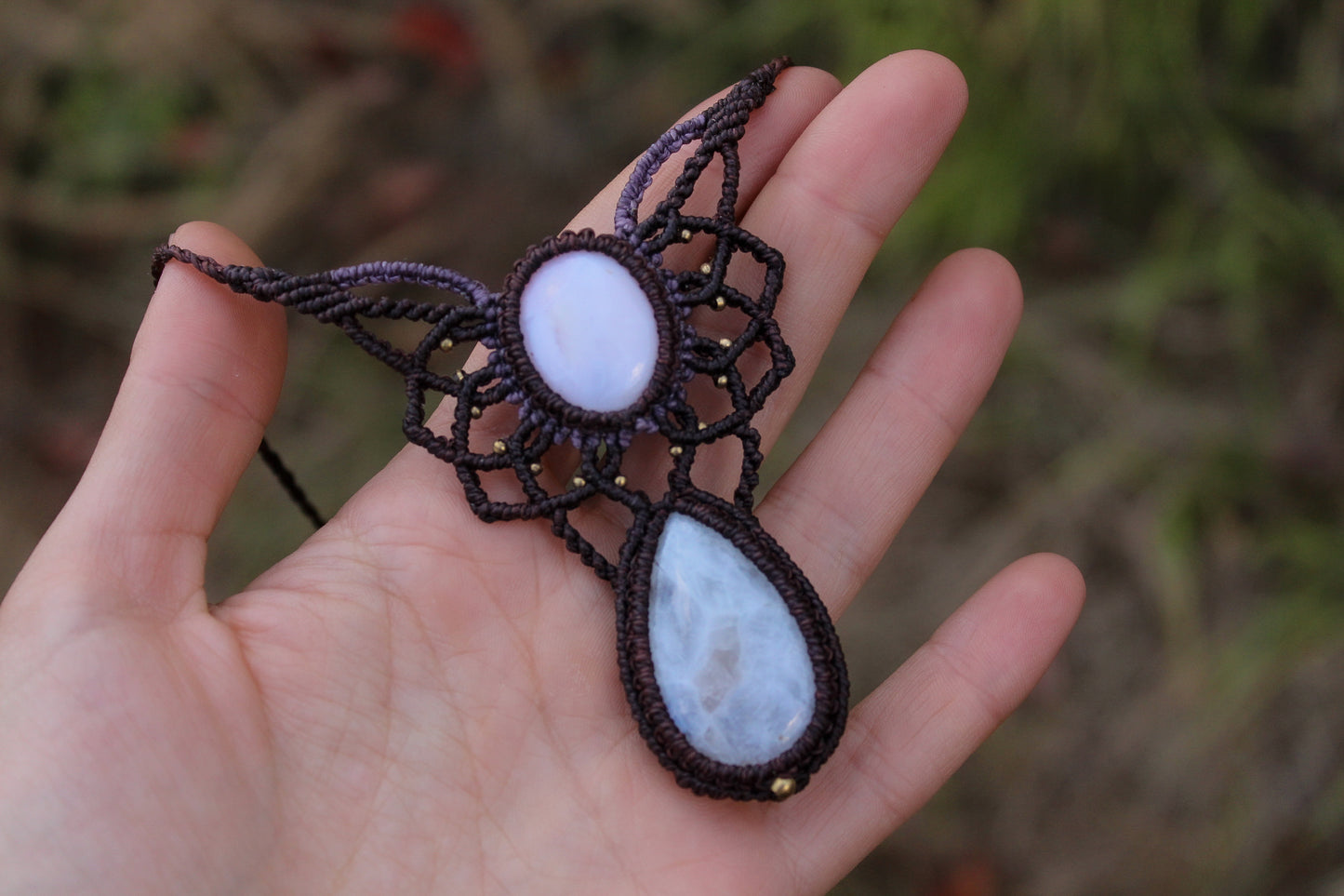 Mandala necklace | pink opal & moonstone