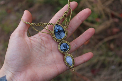 Gold necklace | moonstone w/turmaline