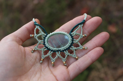 Mandala necklace | green fluorite