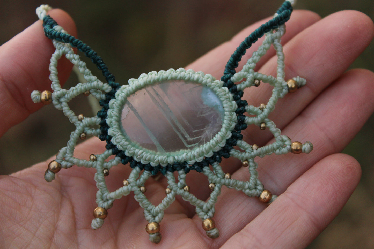 Mandala necklace | green fluorite