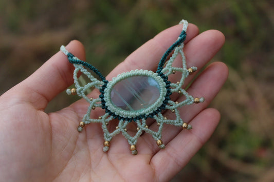 Mandala necklace | green fluorite