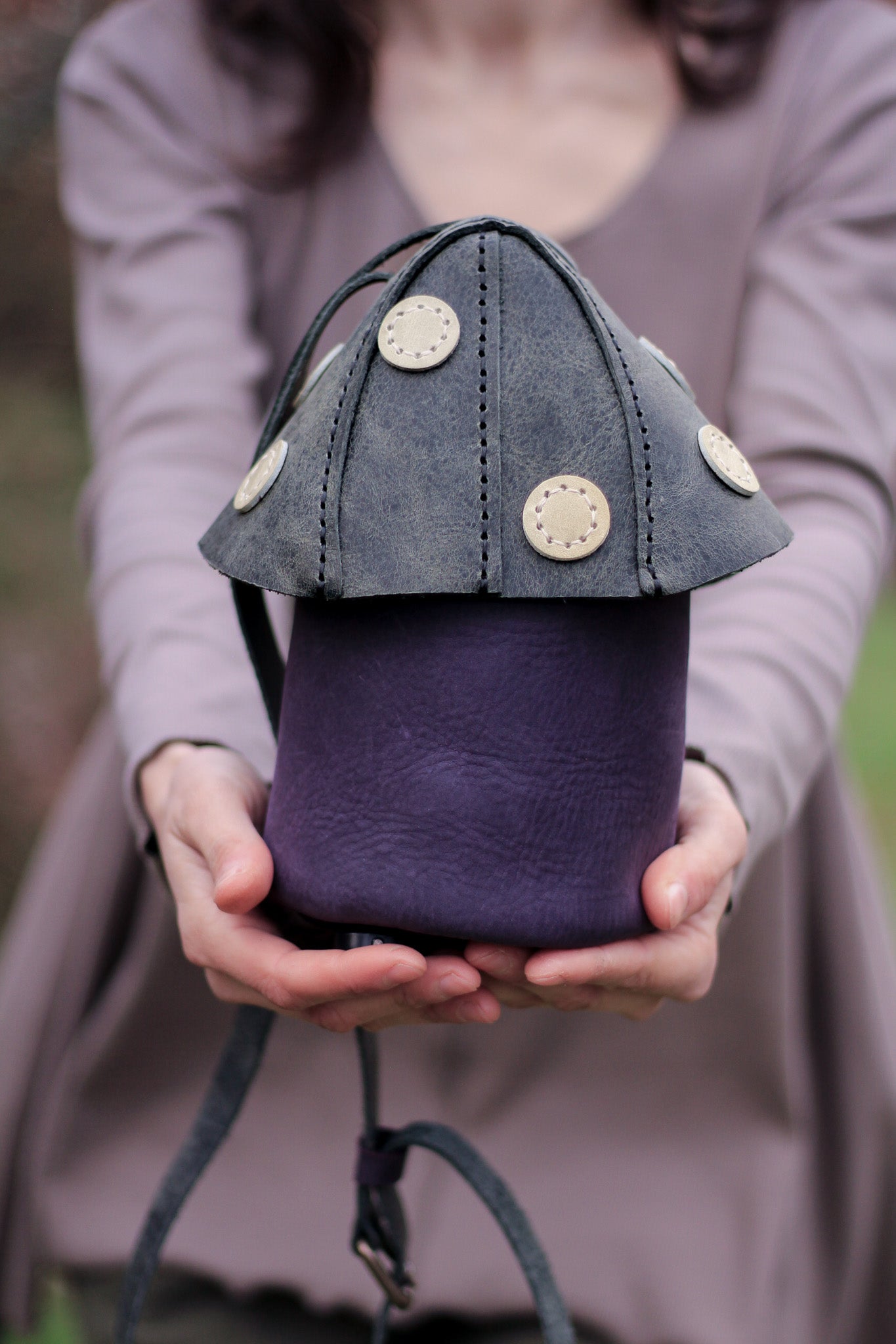 Mushie Bag | Dark Green & Purple