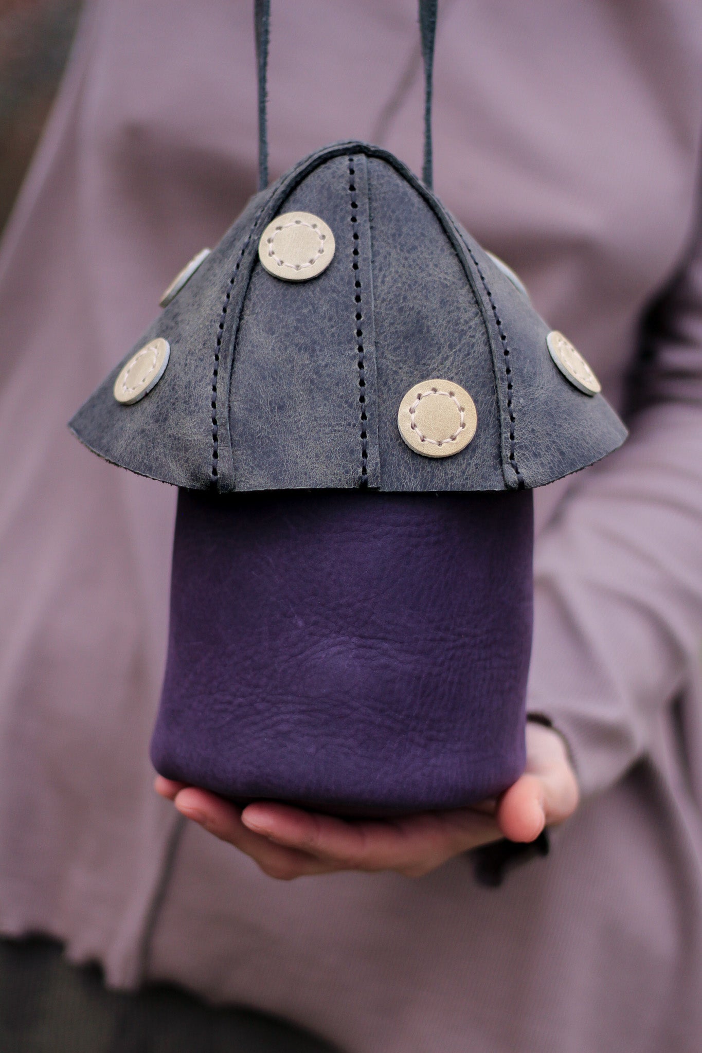 Mushie Bag | Dark Green & Purple
