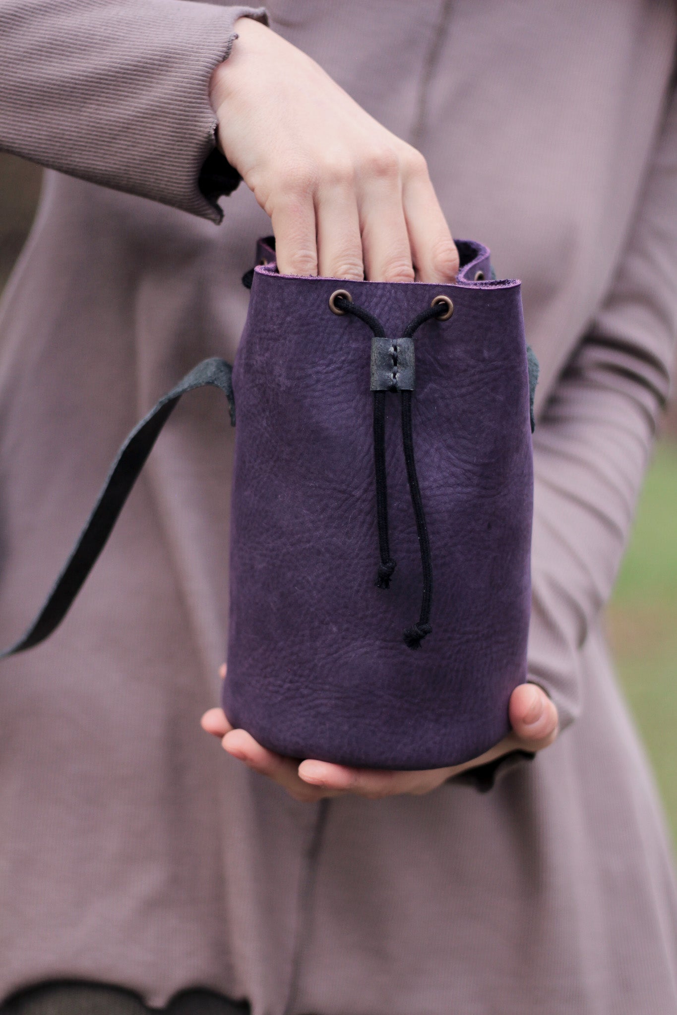 Mushie Bag | Dark Green & Purple