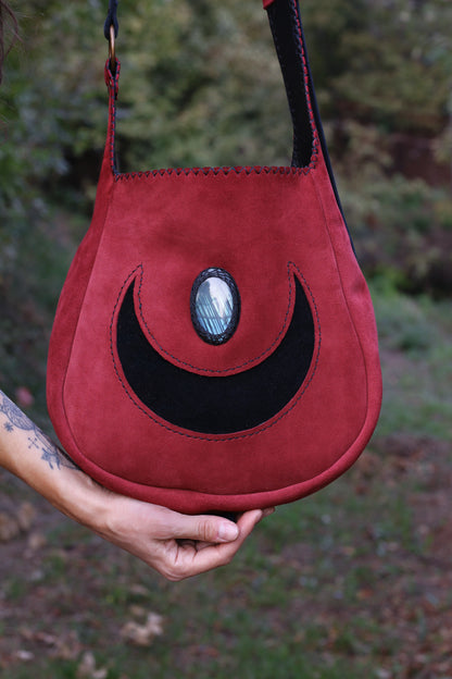 Big moon shoulder bag | Dusty Red