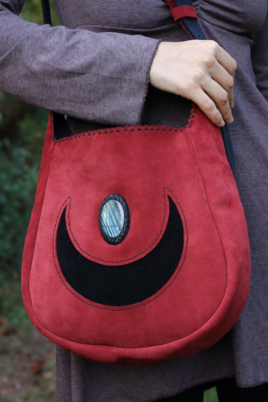 Big moon shoulder bag | Dusty Red