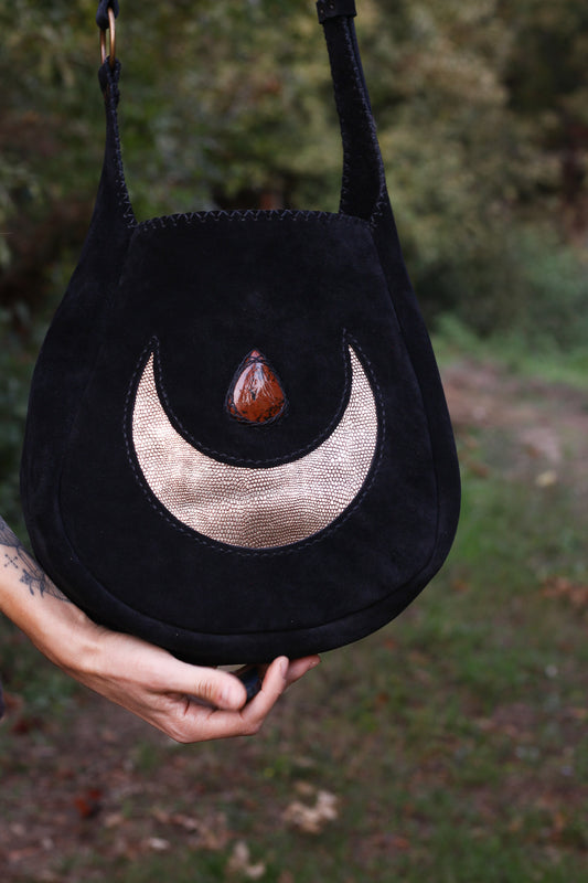 Big moon shoulder bag | Black