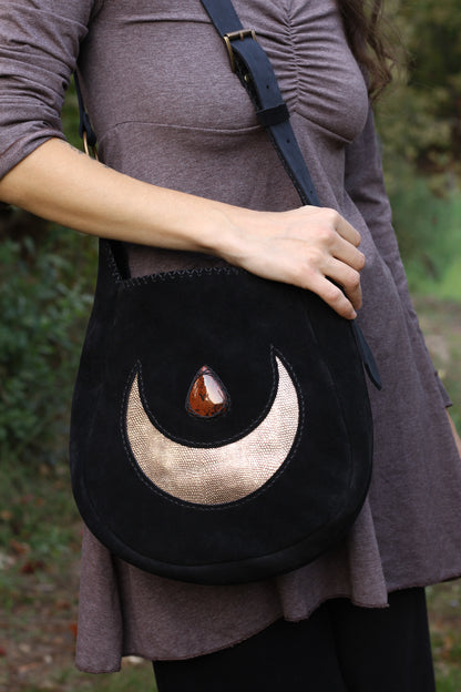 Big moon shoulder bag | Black