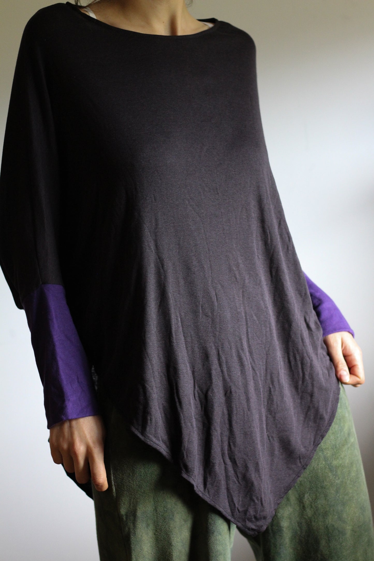 Leaf Blouse | Black & Purple | S-M