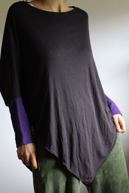Leaf Blouse | Black & Purple | S-M