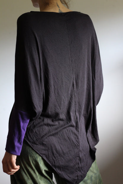 Leaf Blouse | Black & Purple | S-M