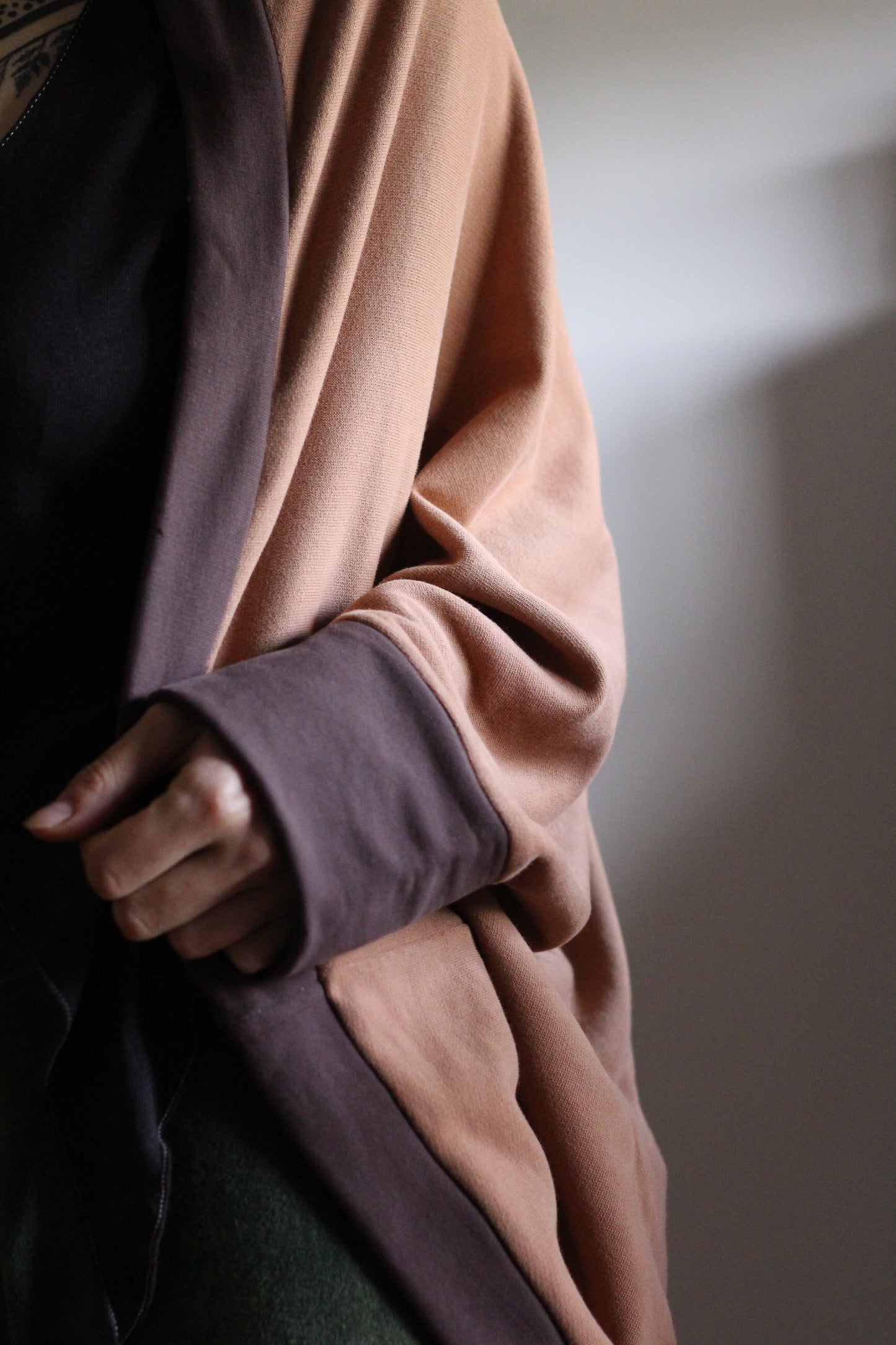 Cardigan | Dusty pink & Brown | One Size