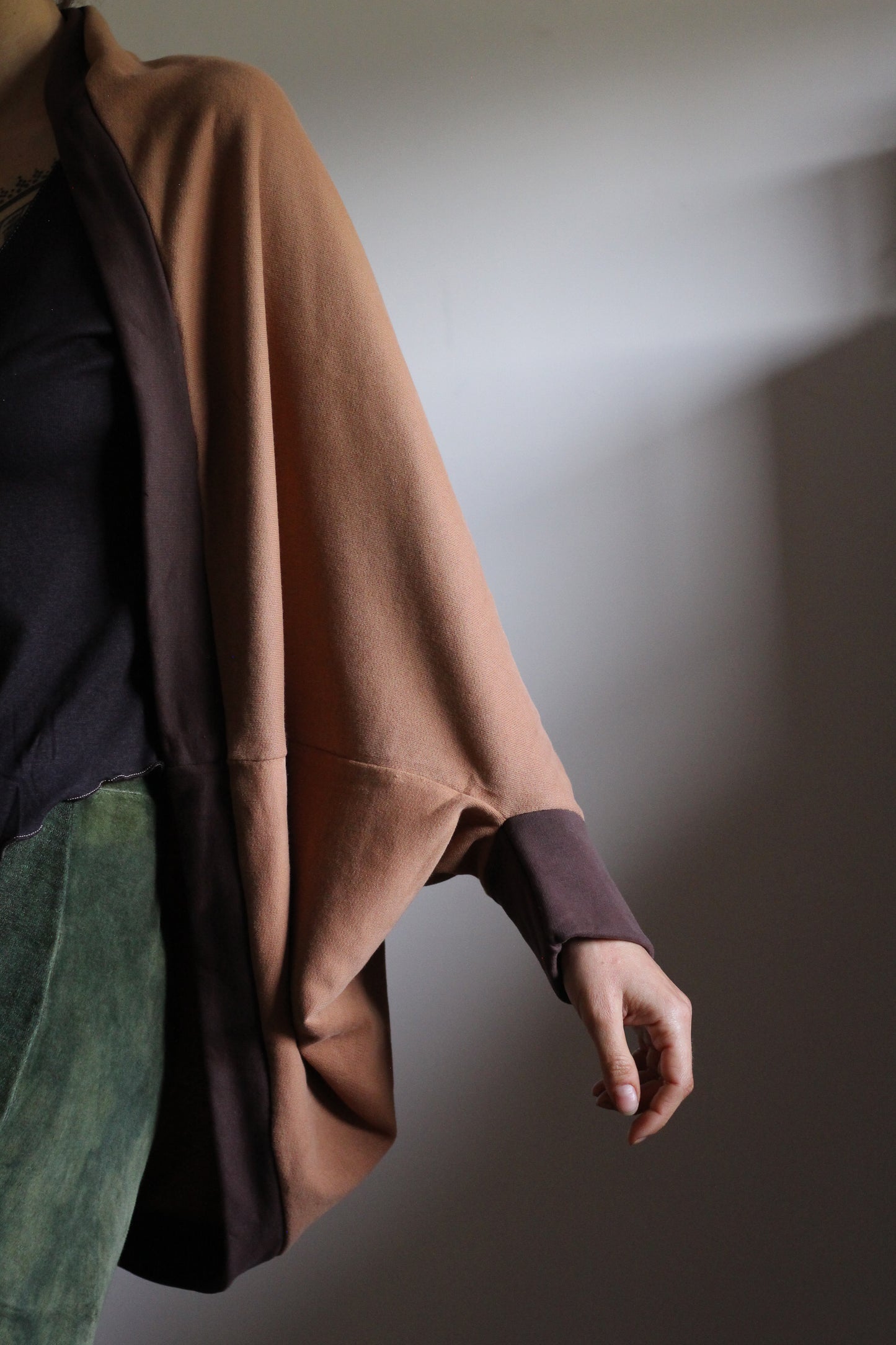 Cardigan | Dusty pink & Brown | One Size