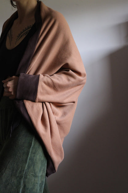 Cardigan | Dusty pink & Brown | One Size