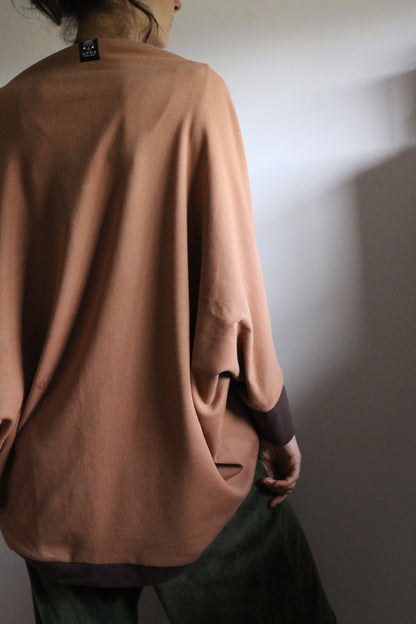 Cardigan | Dusty pink & Brown | One Size