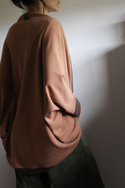 Cardigan | Dusty pink & Brown | One Size