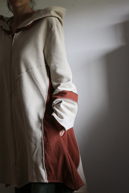 Witch Coat | Light beige & Terracota | S-M
