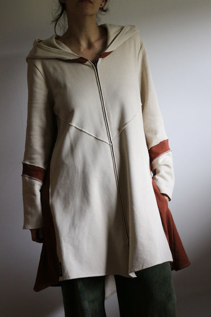 Witch Coat | Light beige & Terracota | S-M