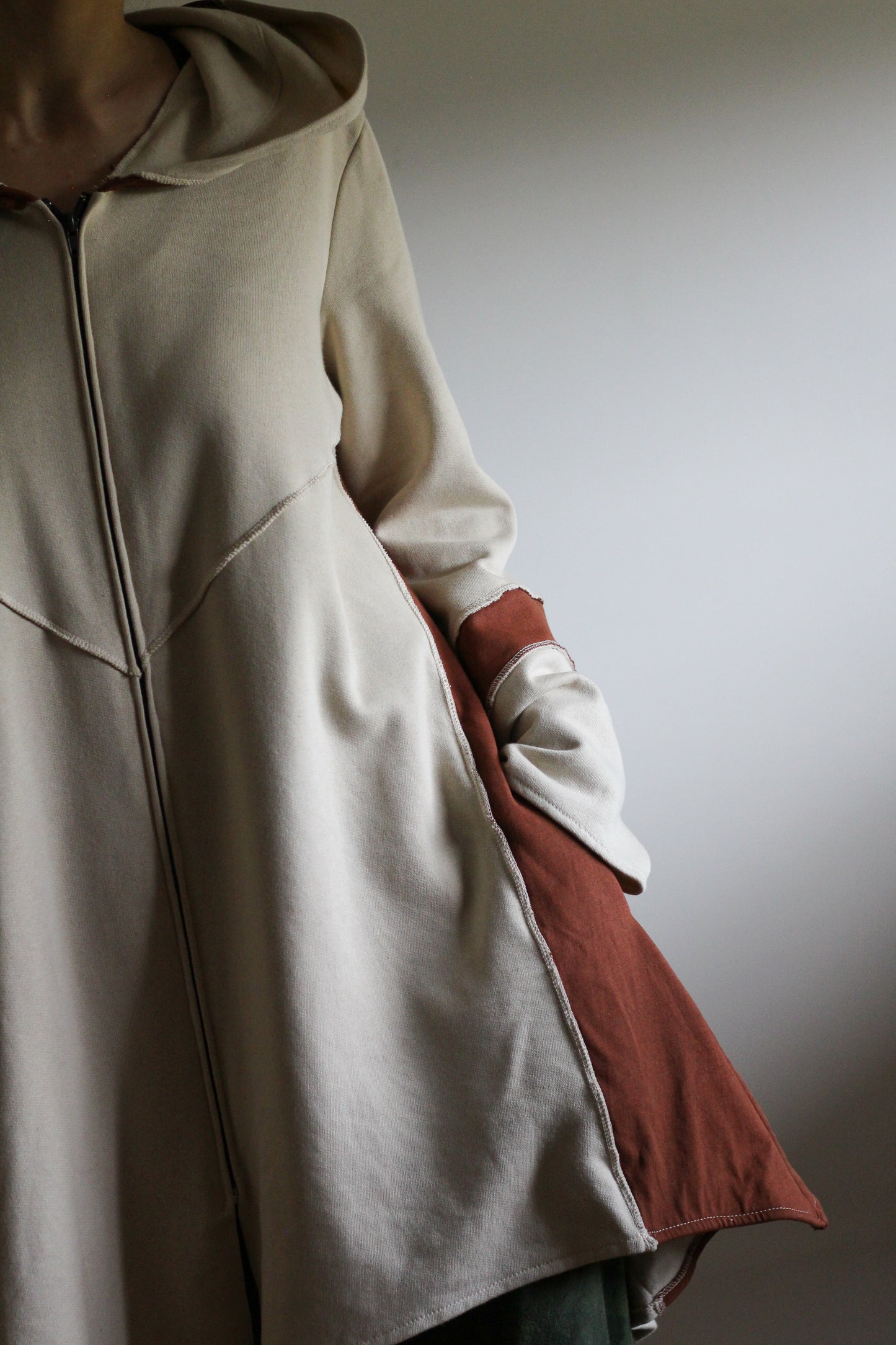 Witch Coat | Light beige & Terracota | S-M