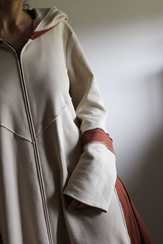 Witch Coat | Light beige & Terracota | S-M
