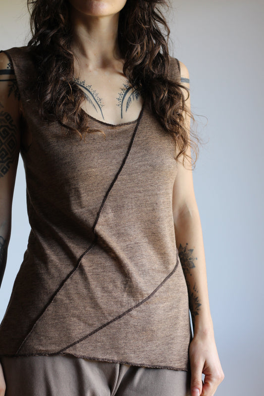 Linen Top | Brown | S