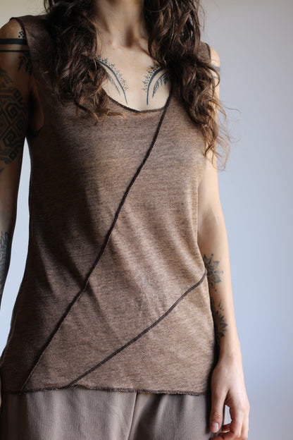 Linen Top | Brown | S