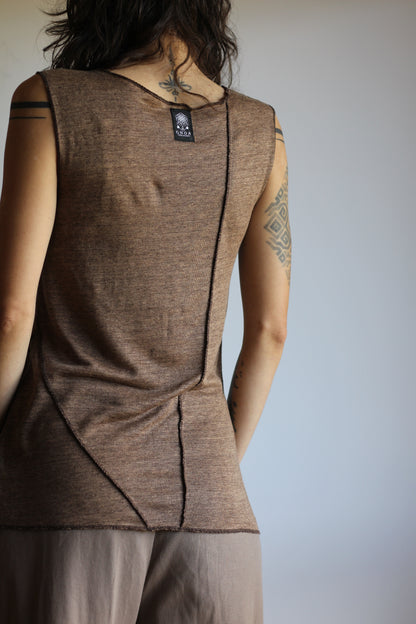 Linen Top | Brown | S
