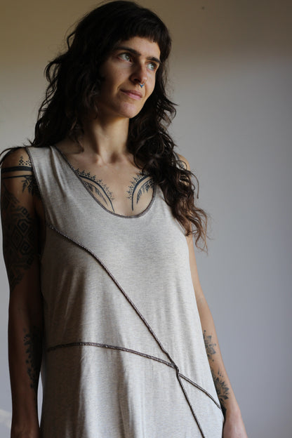 Asymmetric dress | Light Beige | M