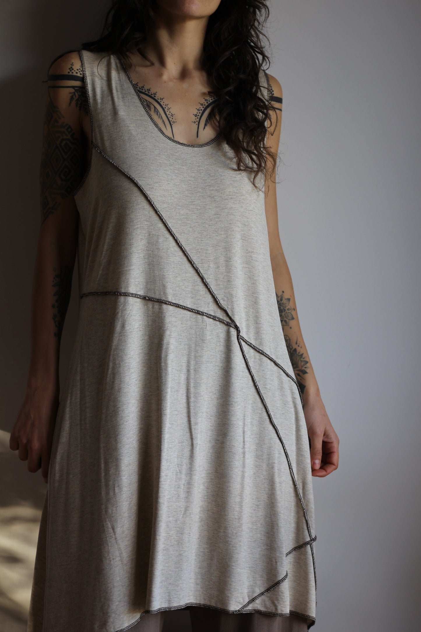 Asymmetric dress | Light Beige | M