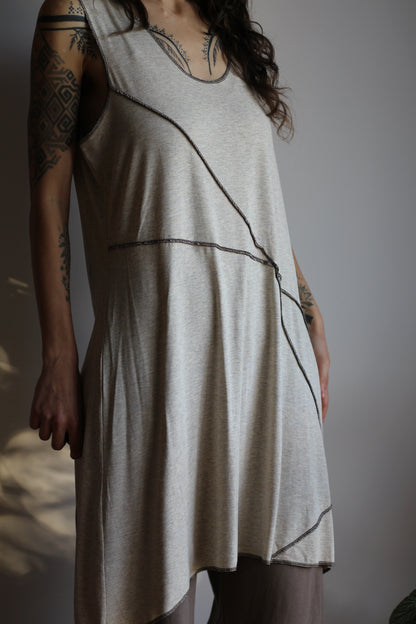 Asymmetric dress | Light Beige | M