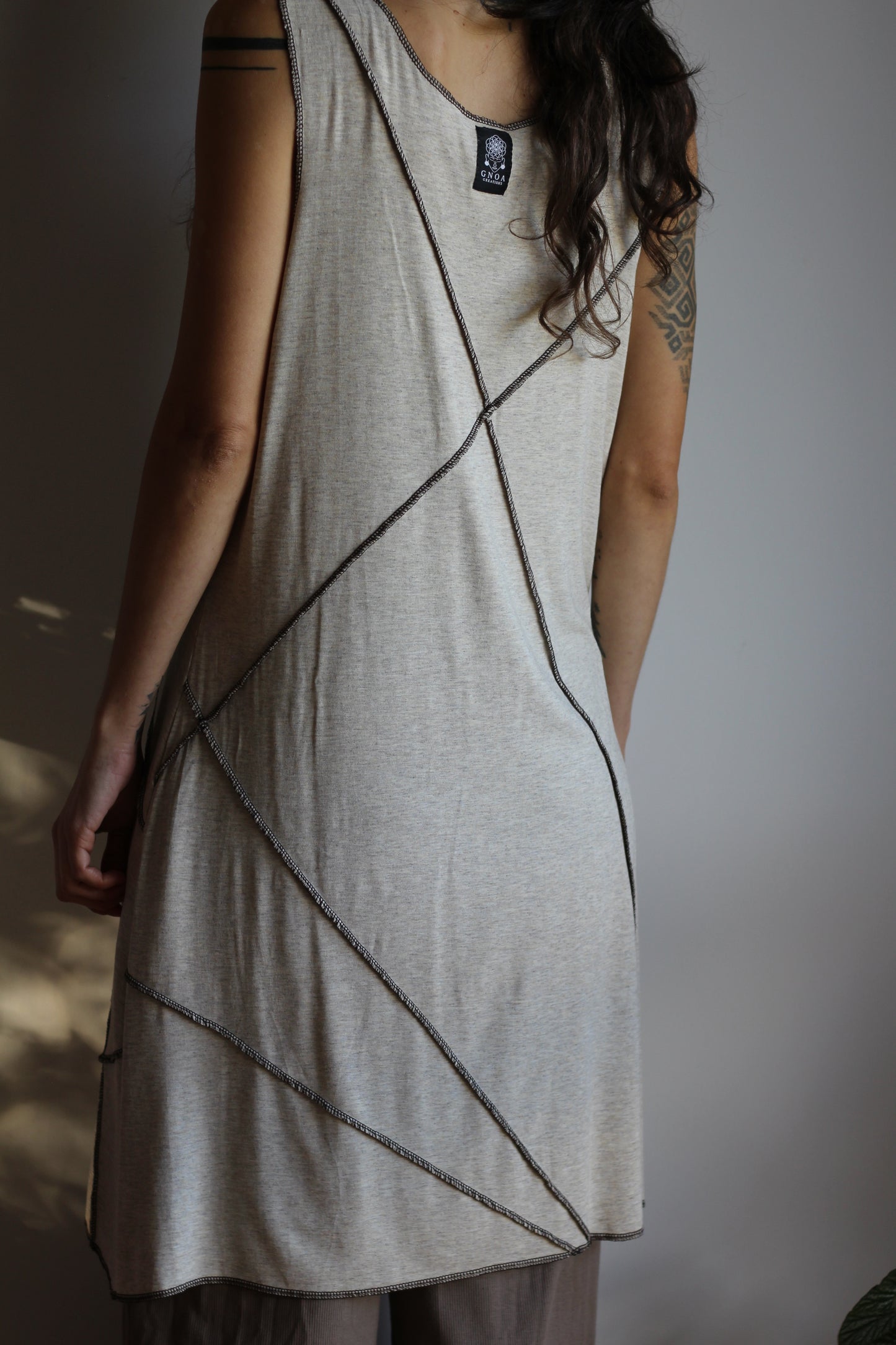 Asymmetric dress | Light Beige | M