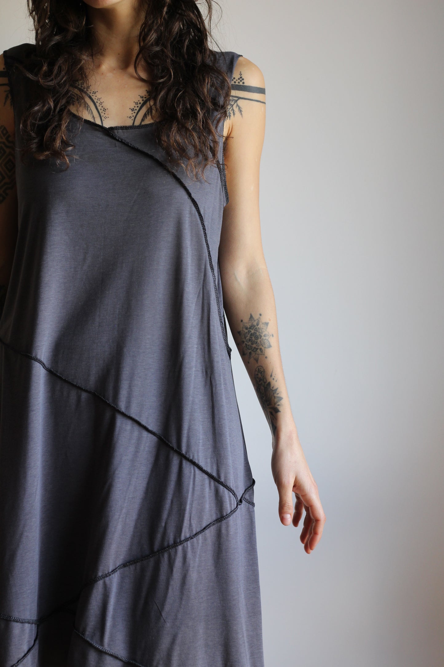Asymmetric dress | Gray | M