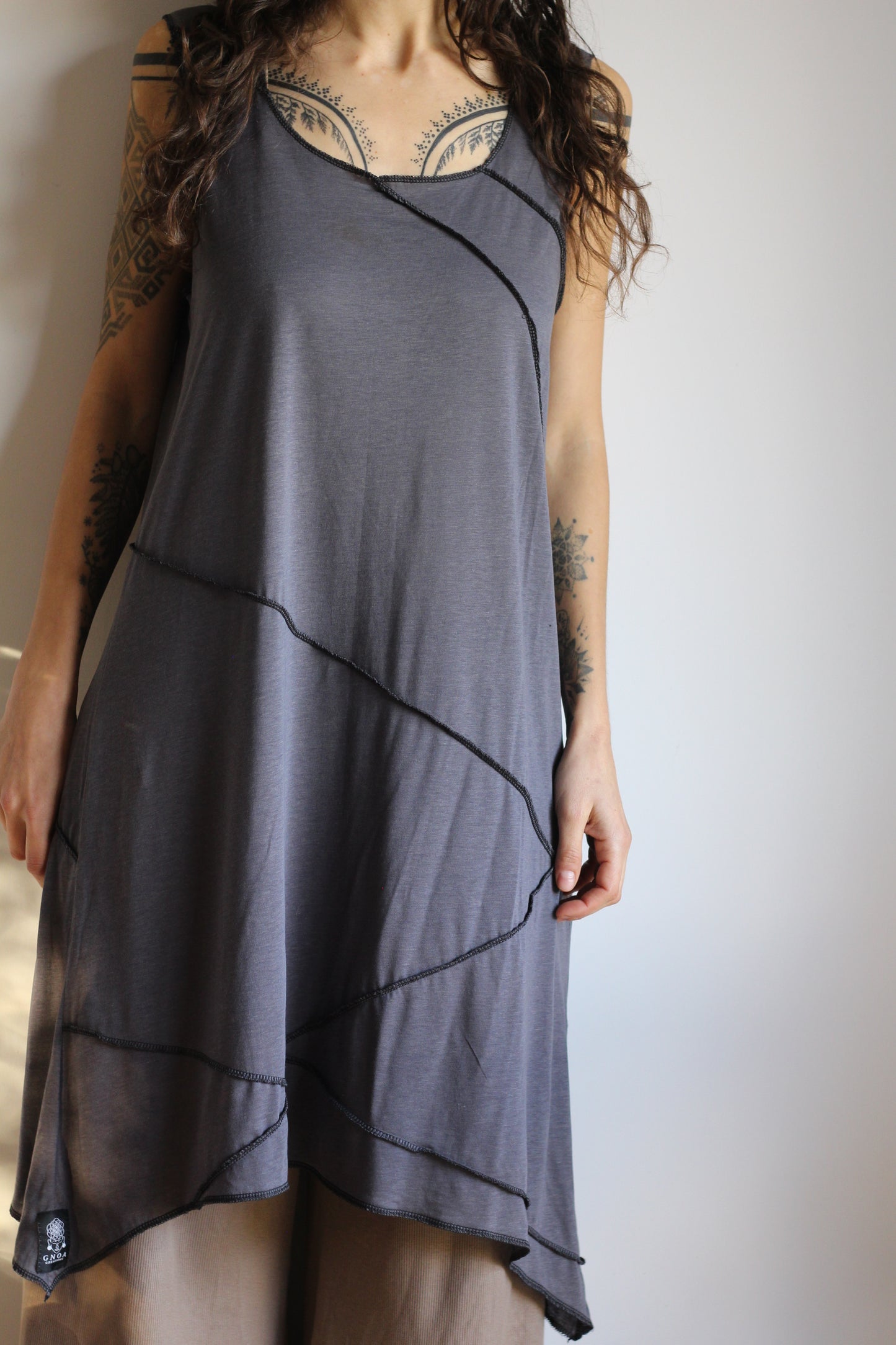 Asymmetric dress | Gray | M