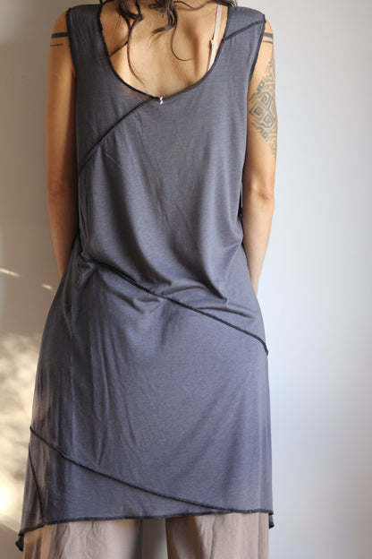 Asymmetric dress | Gray | M