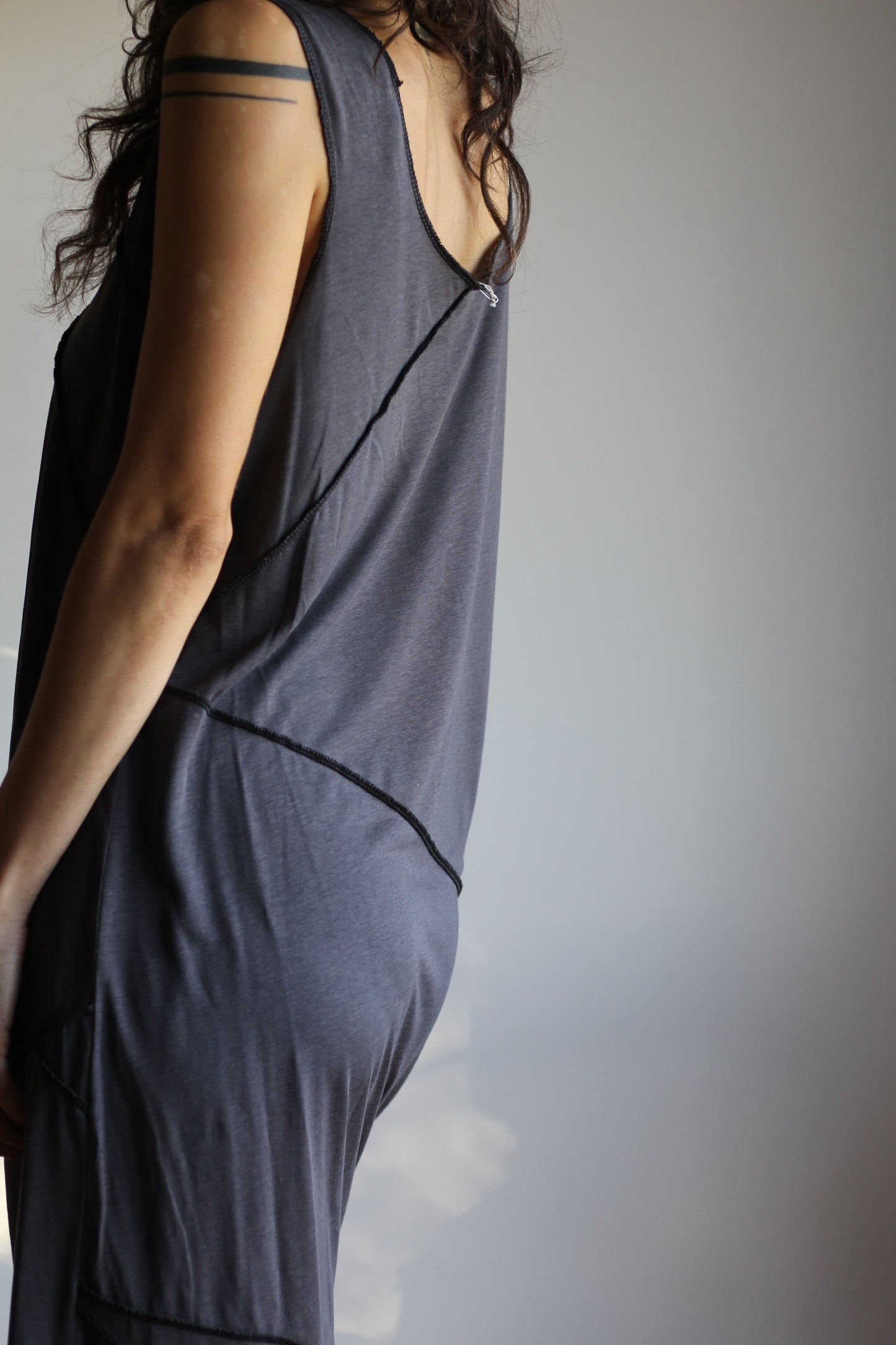 Asymmetric dress | Gray | M
