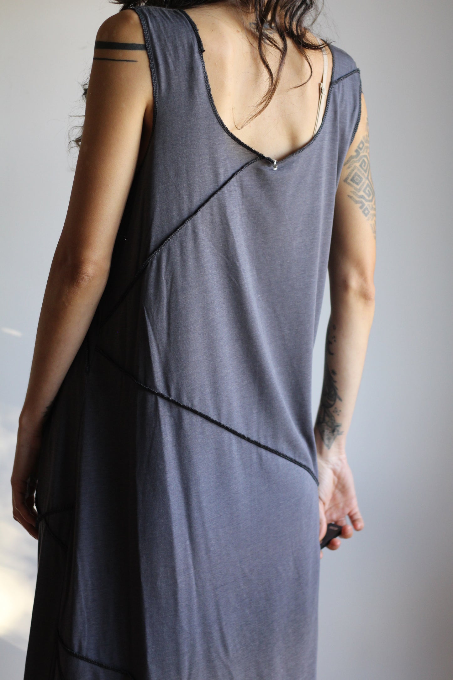 Asymmetric dress | Gray | M