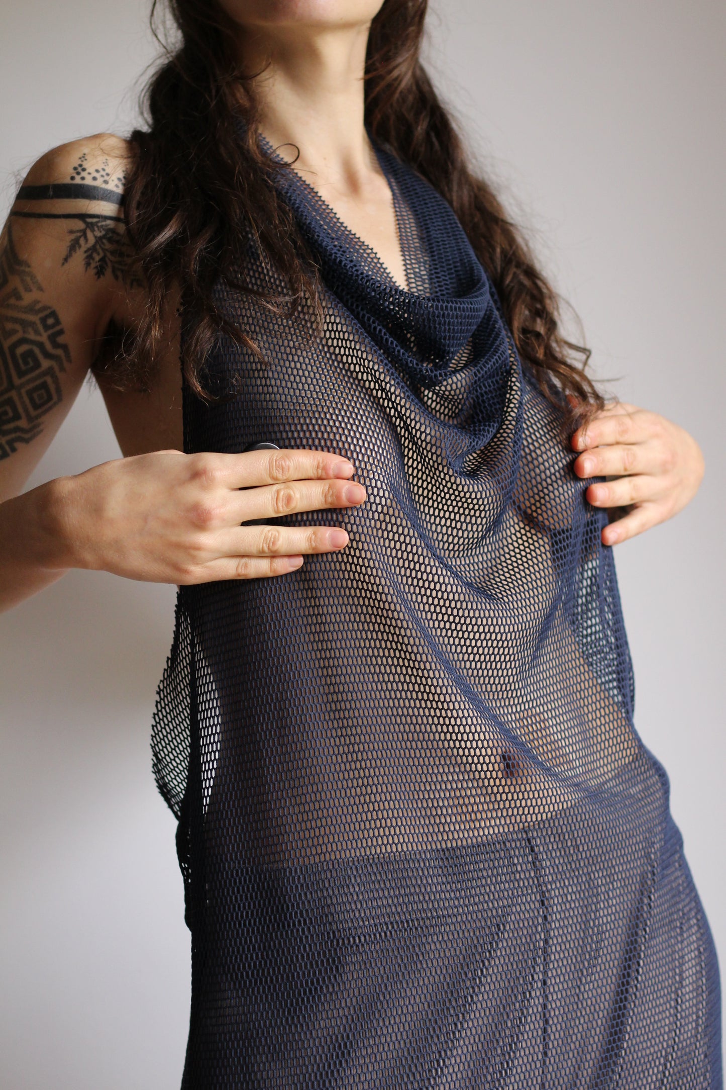 Mesh dress | Dark Blue | S