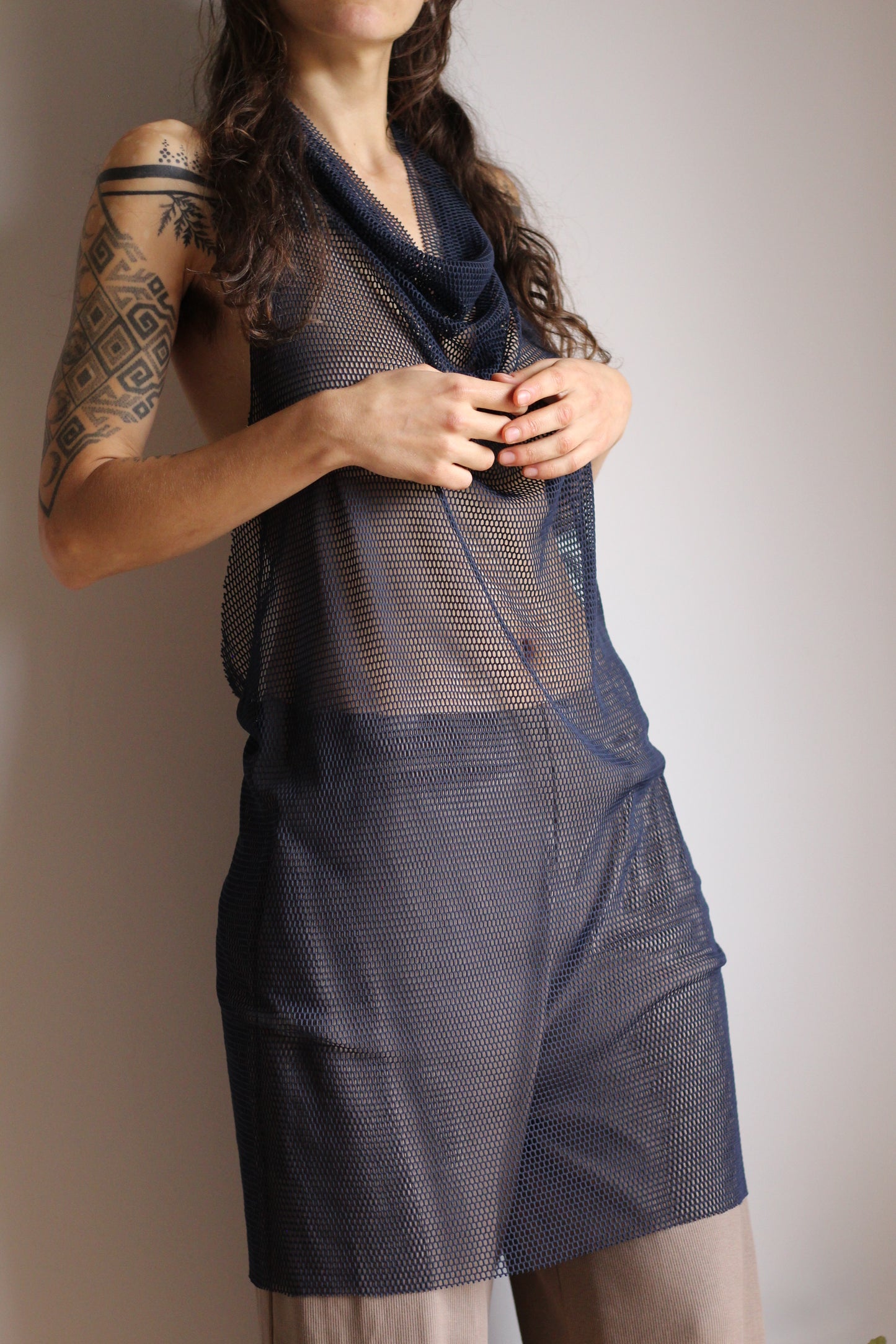 Mesh dress | Dark Blue | S
