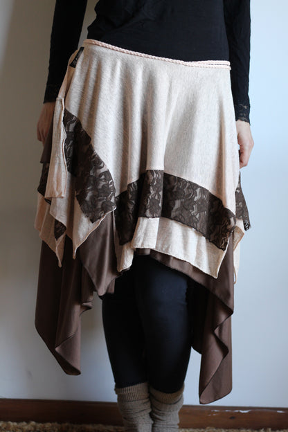 Wrap Skirt | Brown & Pink | XS - M