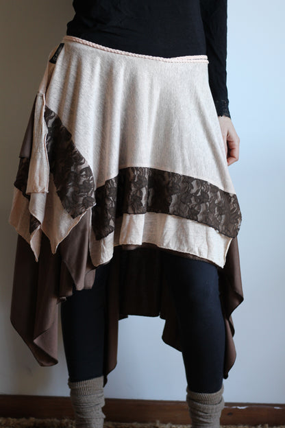 Wrap Skirt | Brown & Pink | XS - M