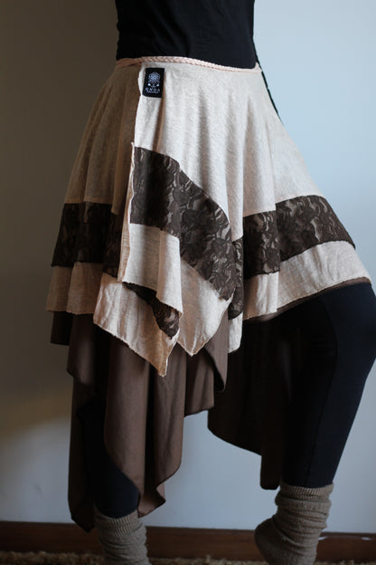 Wrap Skirt | Brown & Pink | XS - M