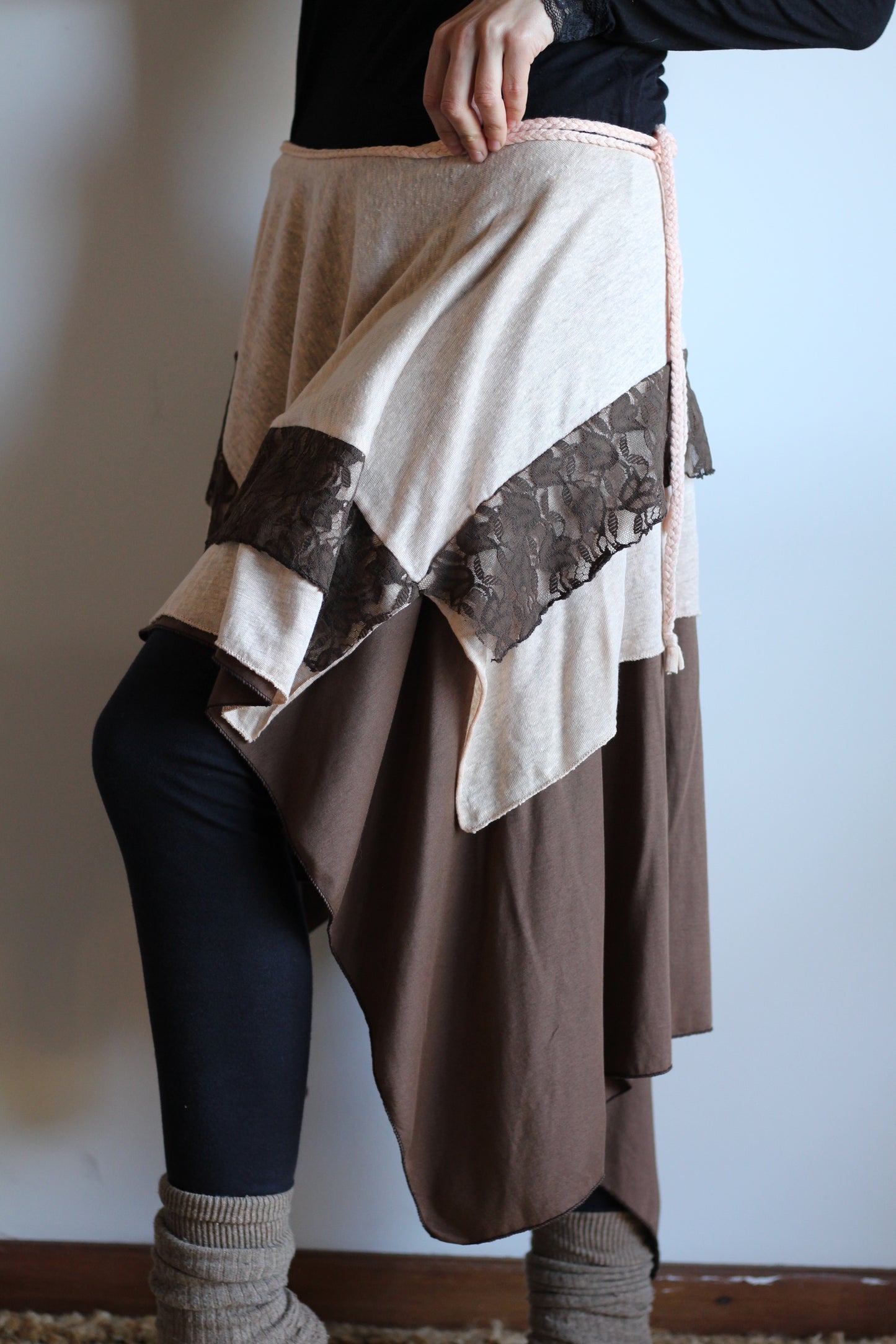 Wrap Skirt | Brown & Pink | XS - M