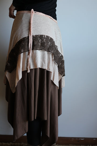 Wrap Skirt | Brown & Pink | XS - M