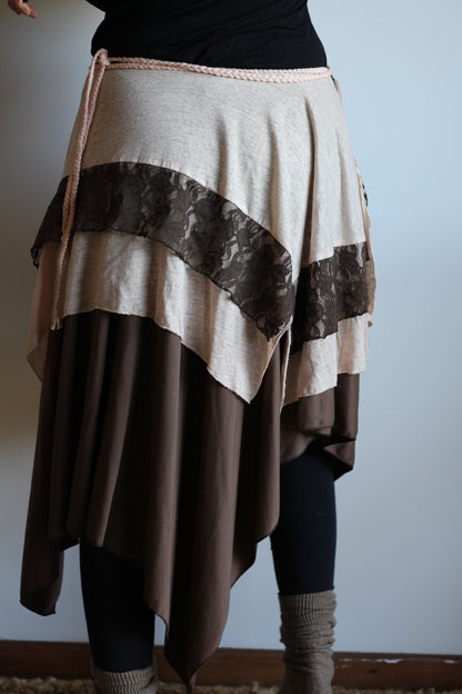 Wrap Skirt | Brown & Pink | XS - M