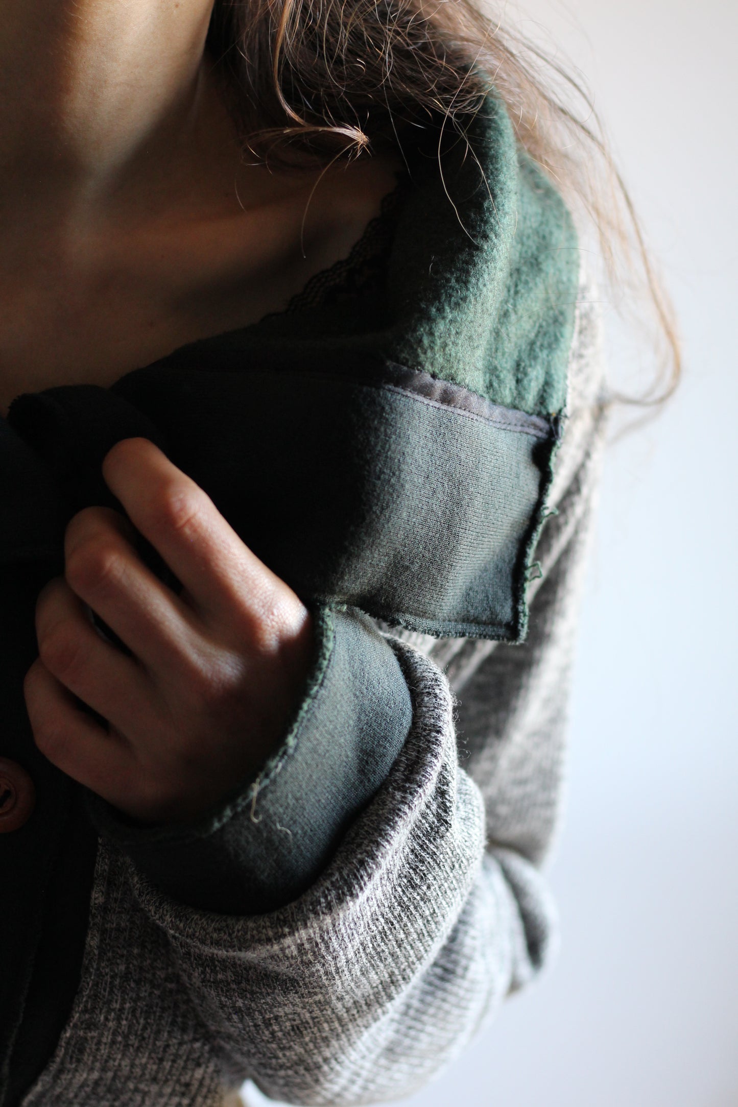 Cozy Coat | White/Black & Green | S - M