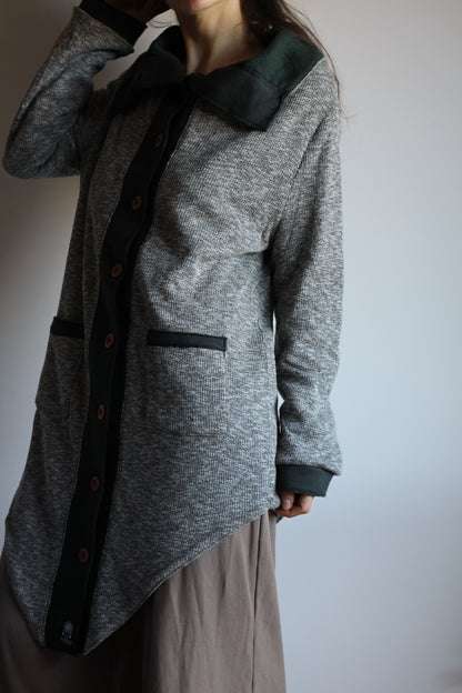 Cozy Coat | White/Black & Green | S - M