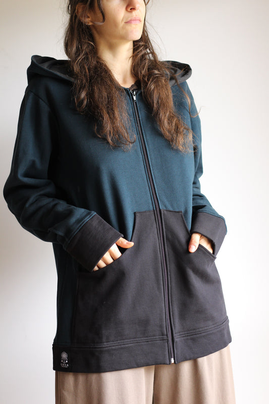 Cozy Jacket | Teal & Black | XS - M