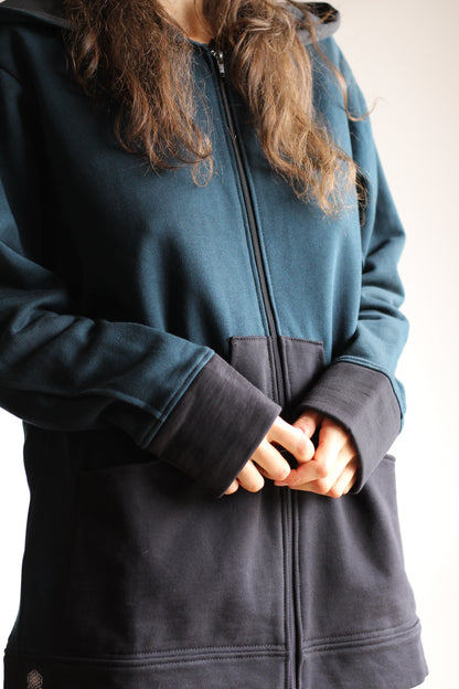 Cozy Jacket | Teal & Black | XS - M